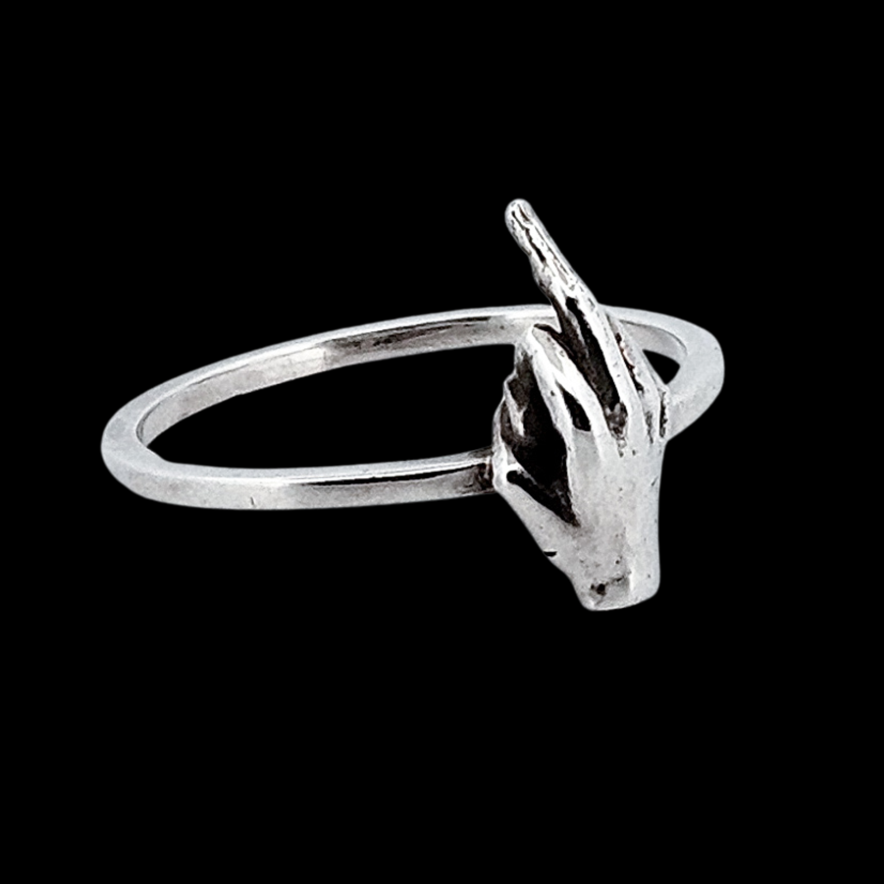 Collection of Fuck You Ring Middle Finger Sterling Silver - Inchoo Bijoux in a gallery layout