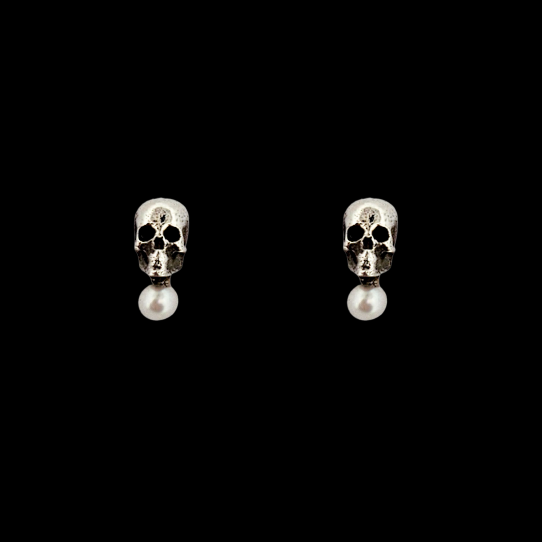 Collection of Tiny Pearl Skull Earrings - Inchoo Bijoux in a gallery layout