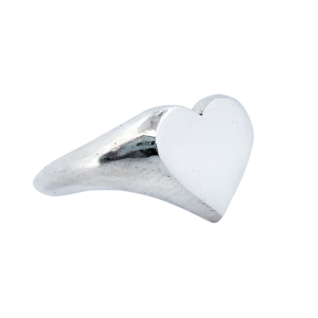 Collection of Heart Signet Ring - Sterling Silver in a gallery layout
