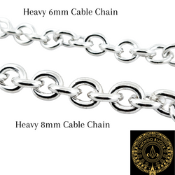 Collection of Heavy 6mm Cable Bracelet in Sterling Silver Chain in a gallery layout