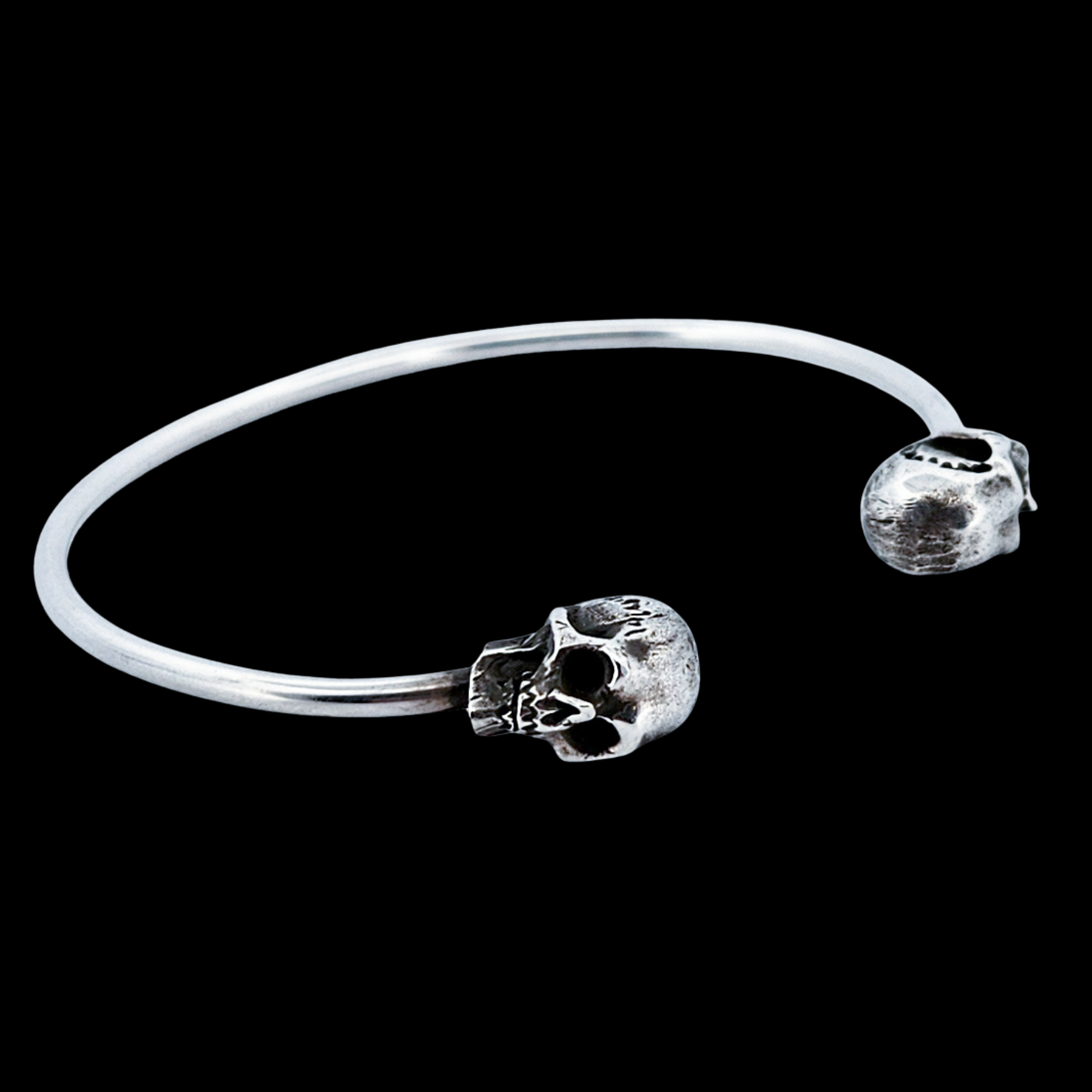 Collection of Sterling Silver Open Adjustable Skull Bracelet - Inchoo Bijoux in a gallery layout