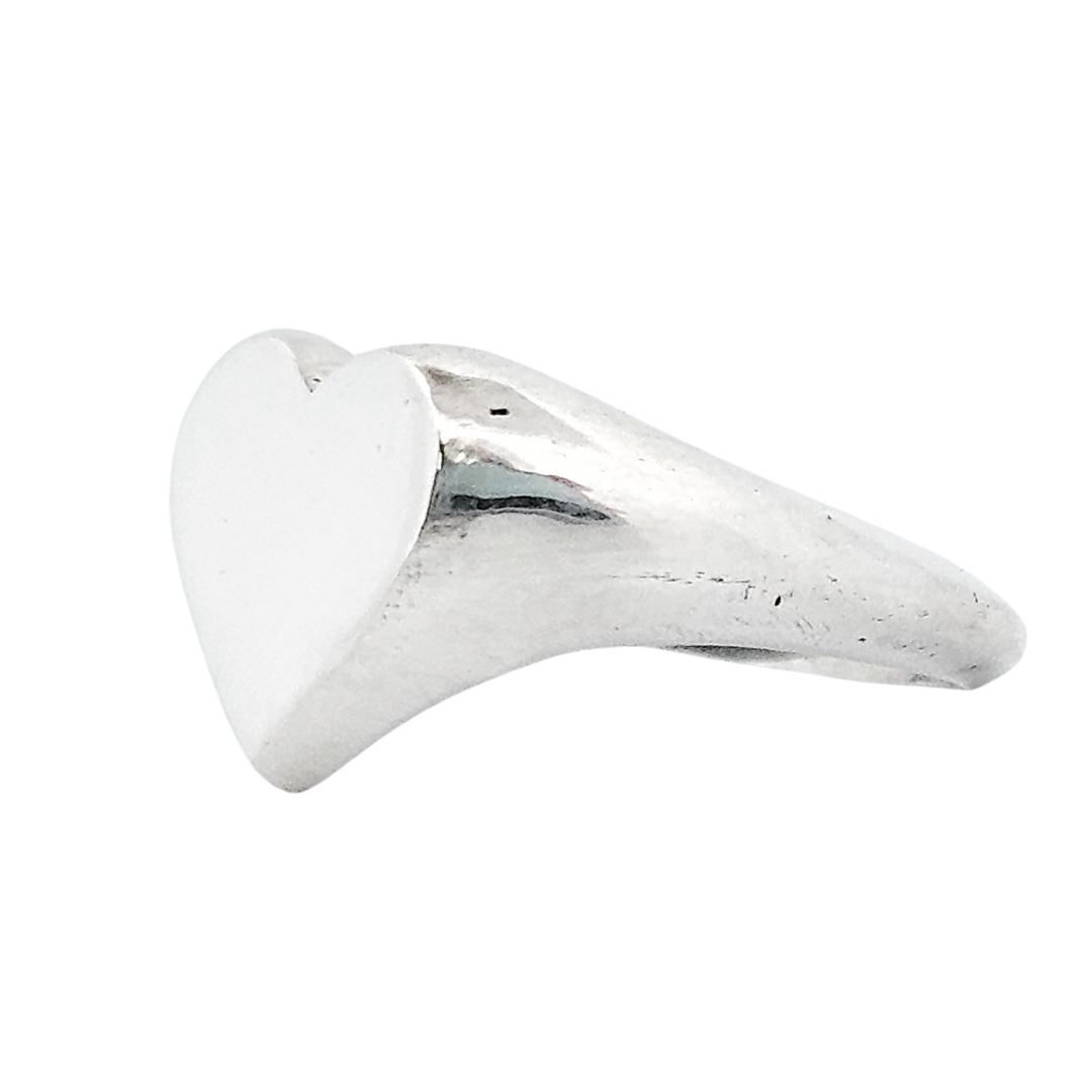 Collection of Heart Signet Ring - Sterling Silver in a gallery layout