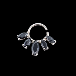 Collection of Oversized Black Gem Marquise Septum in a gallery layout