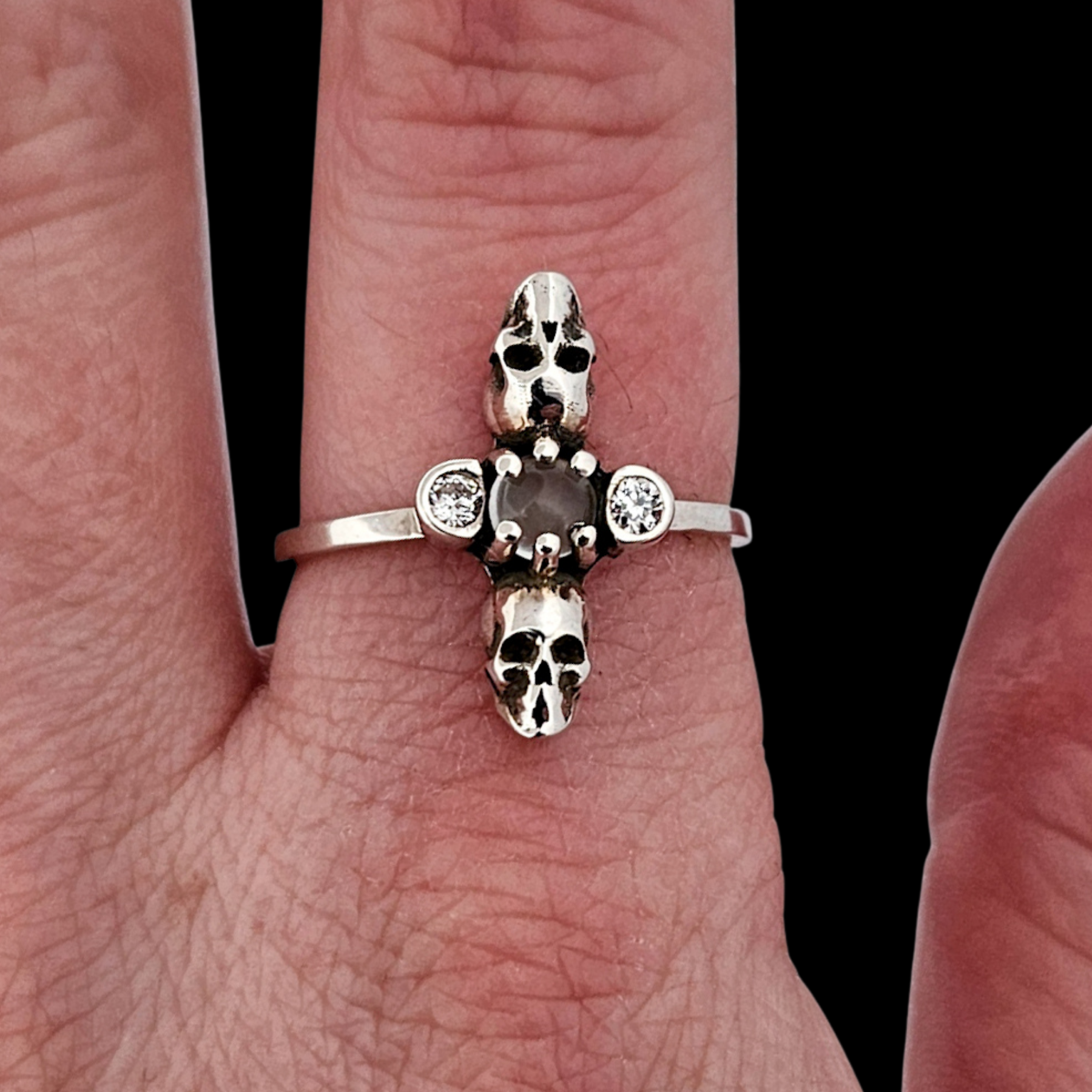 Collection of White Moonstone Skull Ring - Inchoo Bijoux in a gallery layout