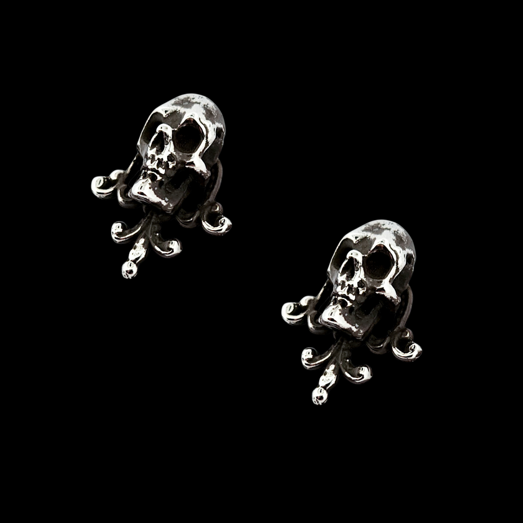 Collection of Unisex Victorian Skull and Lace Earrings - Inchoo Bijoux in a gallery layout