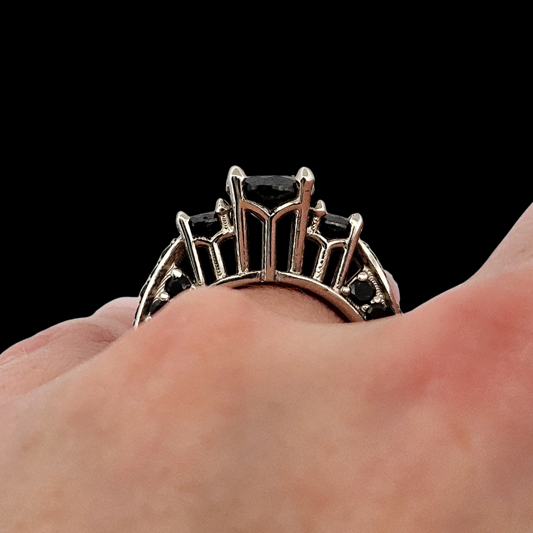 Collection of The Altar - White Gold and Black Diamond Ring in a gallery layout