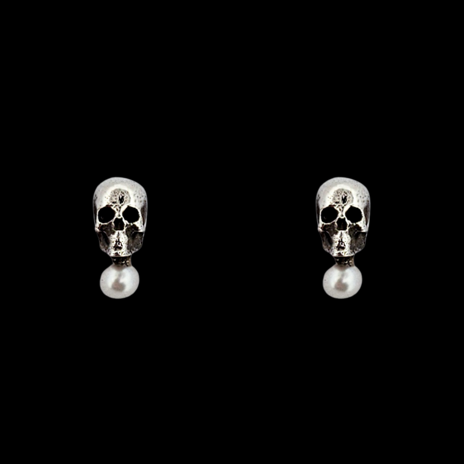Collection of Tiny Pearl Skull Earrings - Inchoo Bijoux in a gallery layout