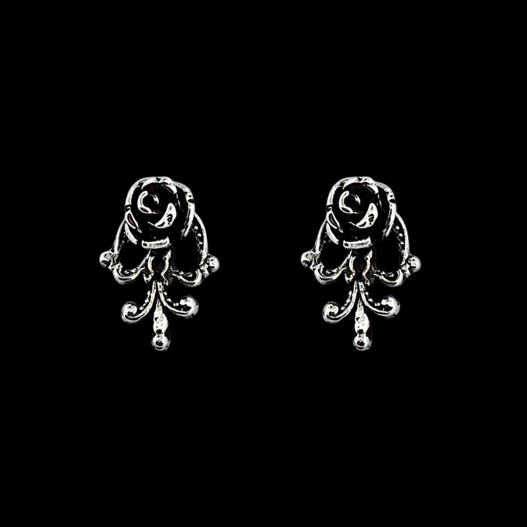 Collection of Victorian Rose and Lace Earrings Flower - Inchoo Bijoux in a gallery layout