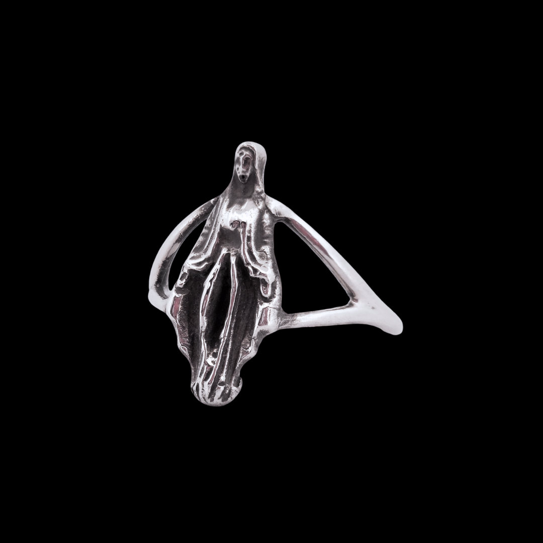 Collection of Vulva Virgin Mary Mother Ring Sterling Silver in a gallery layout