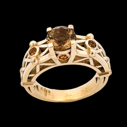 Collection of Victoria - Gold and Citrine Ring in a gallery layout