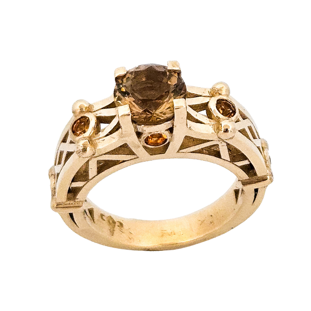 Collection of Victoria - Gold and Citrine Ring in a gallery layout