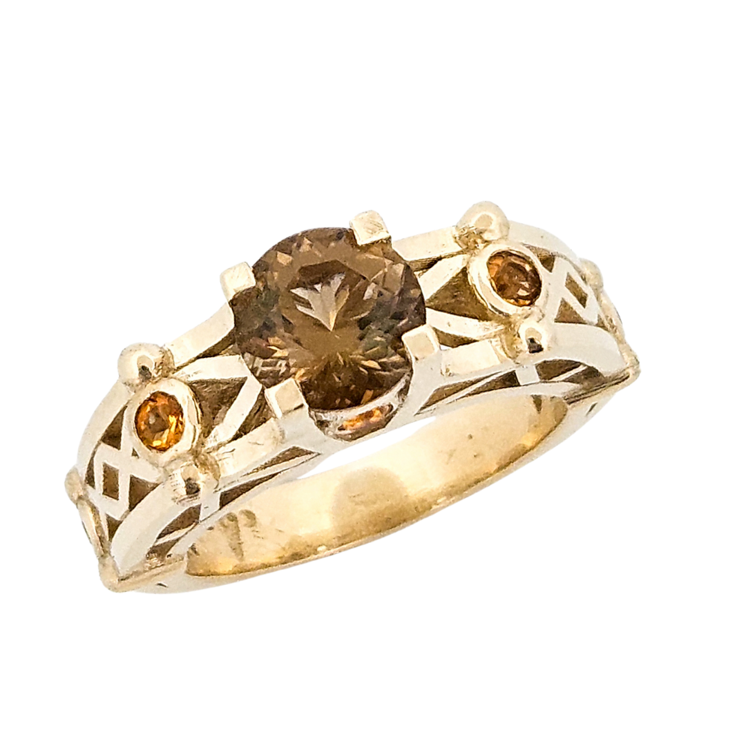 Collection of Victoria - Gold and Citrine Ring in a gallery layout