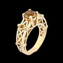 Collection of Victoria - Gold and Citrine Ring in a gallery layout