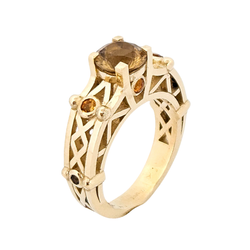 Collection of Victoria - Gold and Citrine Ring in a gallery layout