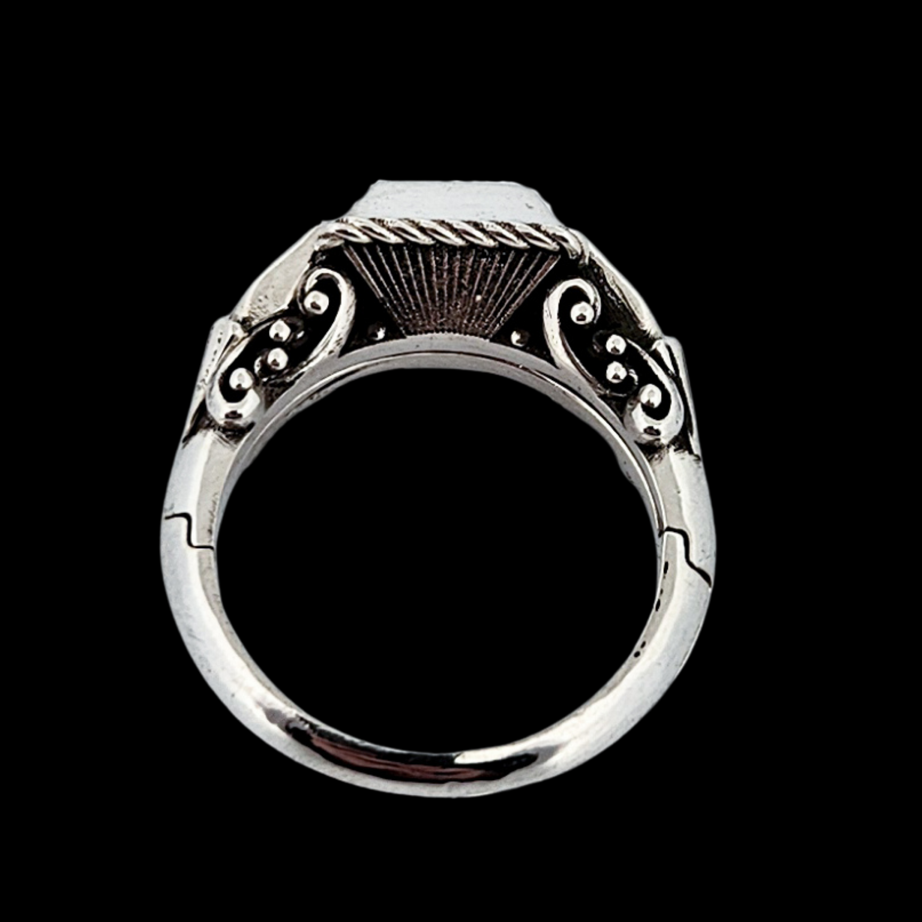 Collection of In Life and Death - Signet Ring Sterling Silver Hidden Skeleton Ring - Inchoo Bijoux in a gallery layout