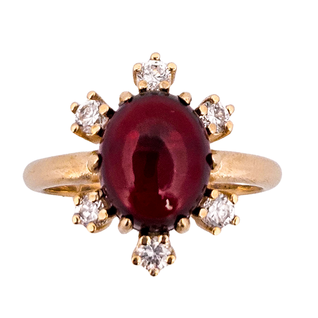 Collection of Celestial Glow Ring - Gold, Garnet and Diamonds in a gallery layout