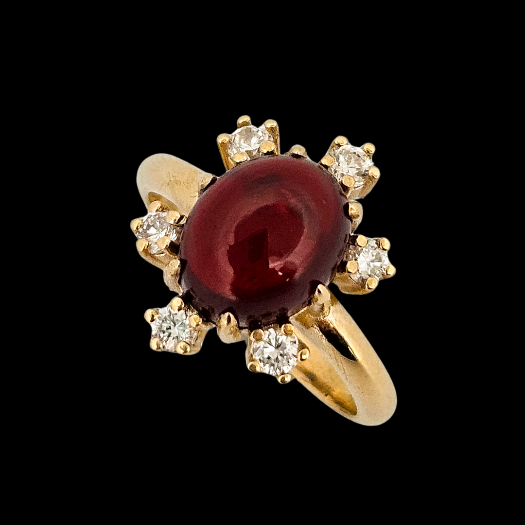 Collection of Celestial Glow Ring - Gold, Garnet and Diamonds in a gallery layout
