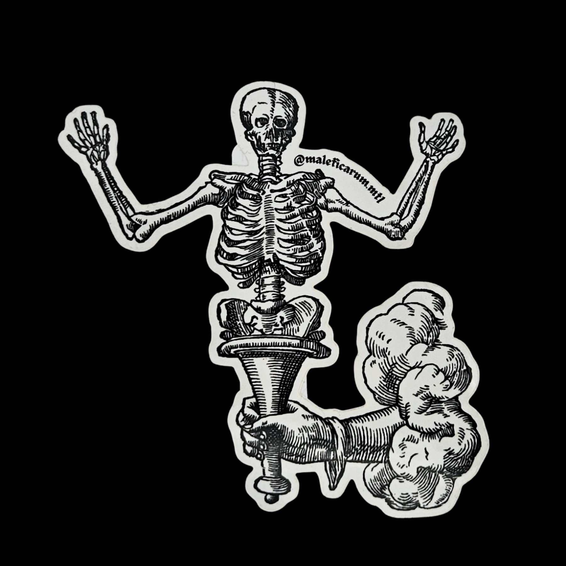 Collection of Gifted Skeleton Black and White Sticker - Inchoo Bijoux in a gallery layout
