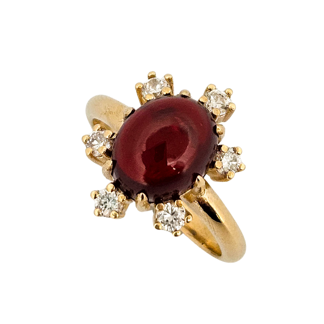 Collection of Celestial Glow Ring - Gold, Garnet and Diamonds in a gallery layout