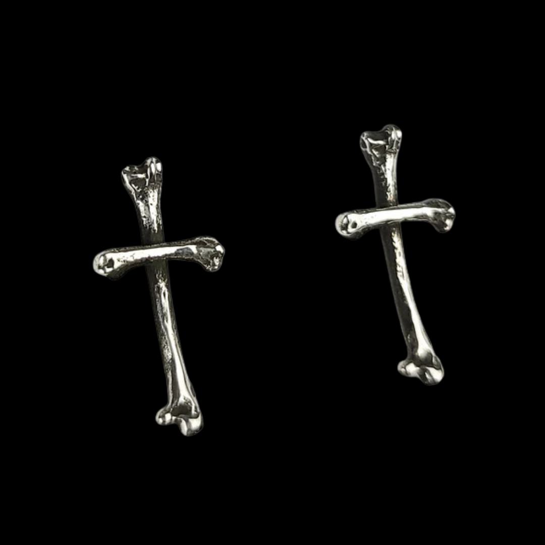 Collection of Boucles d'oreilles Small Bone Stud, Boucles d'oreilles Tiny Cross in a gallery layout