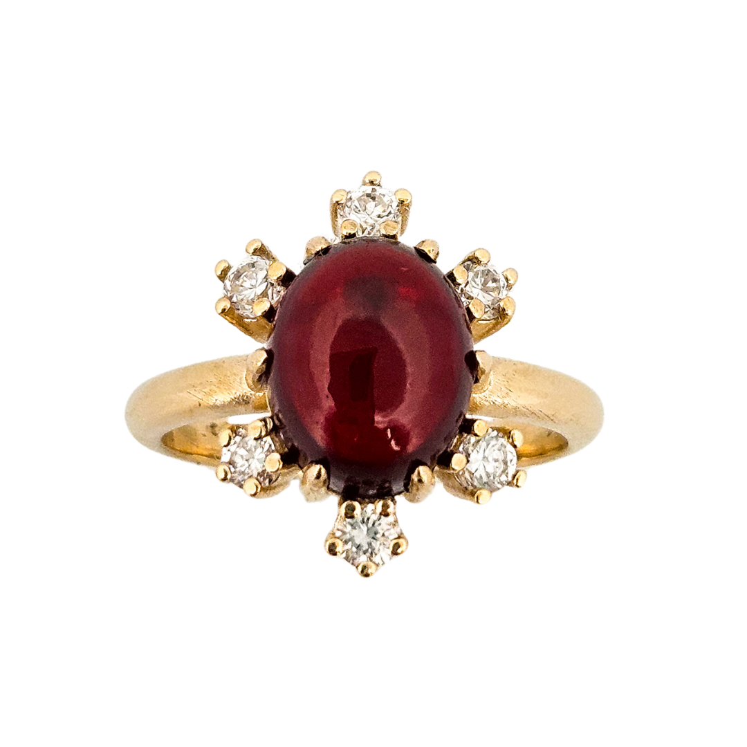 Collection of Celestial Glow Ring - Gold, Garnet and Diamonds in a gallery layout