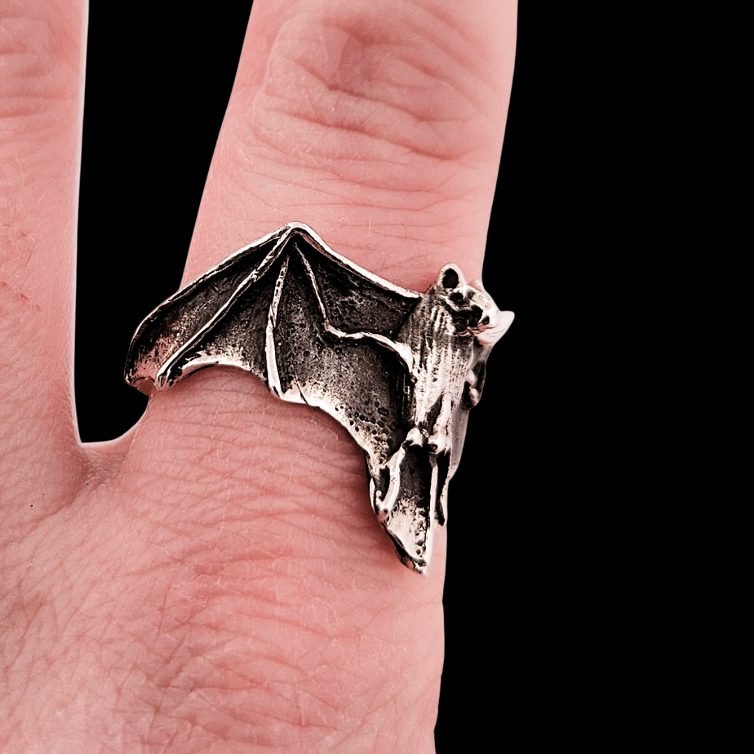 Collection of Fortuna Noctis Phallus Bat Ring Sterling Silver - Inchoo Bijoux in a gallery layout