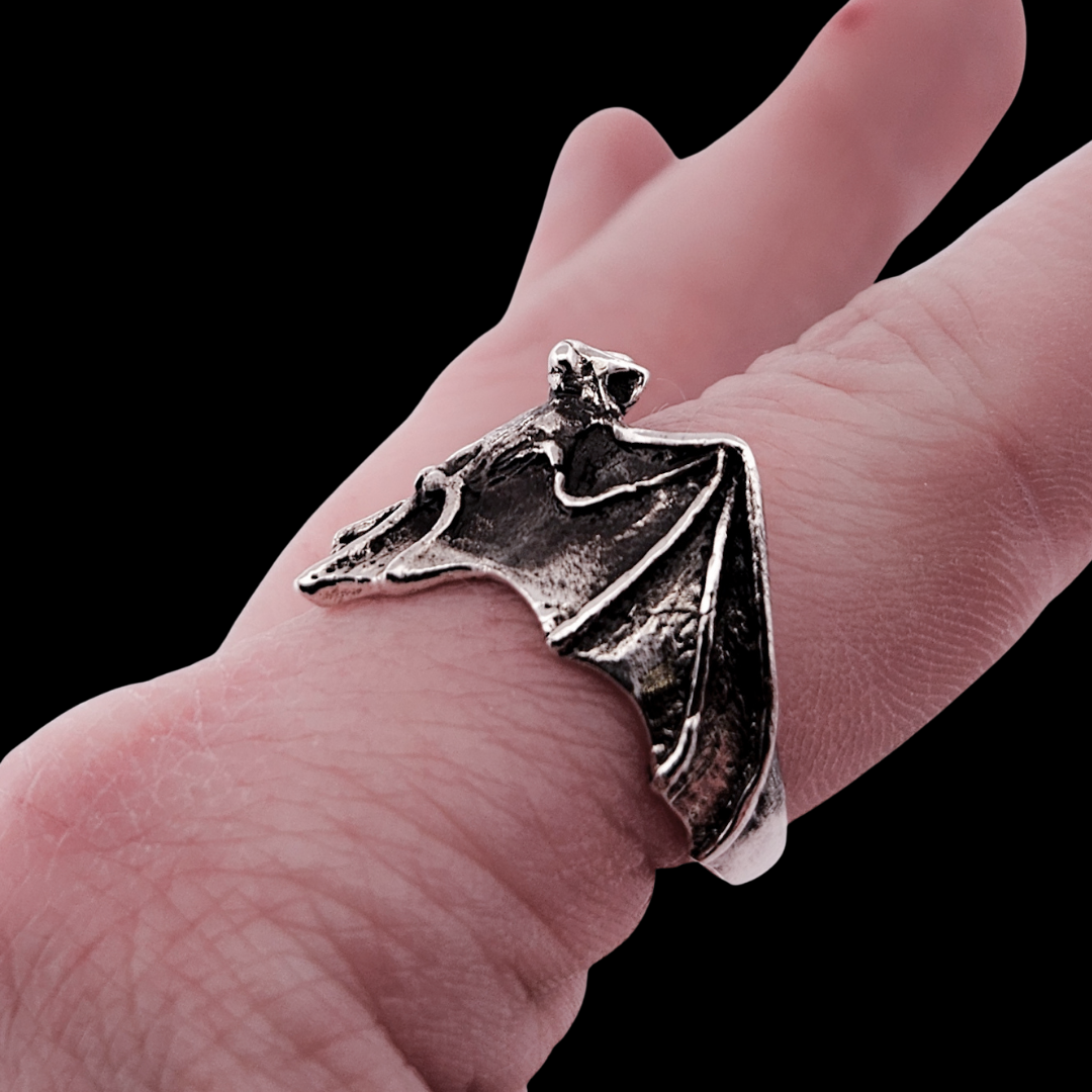 Collection of Fortuna Noctis Phallus Bat Ring Sterling Silver - Inchoo Bijoux in a gallery layout