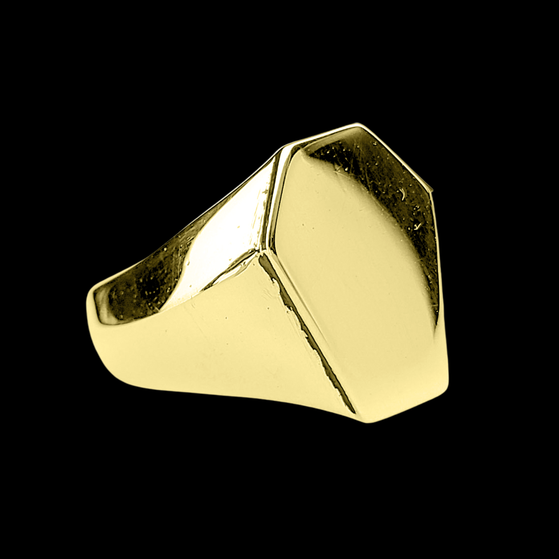 Collection of Big Coffin Signet Ring Band - Gold Options in a gallery layout