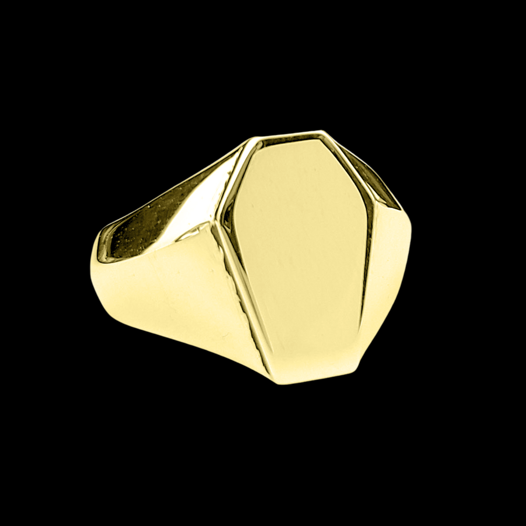 Collection of Big Coffin Signet Ring Band - Gold Options in a gallery layout