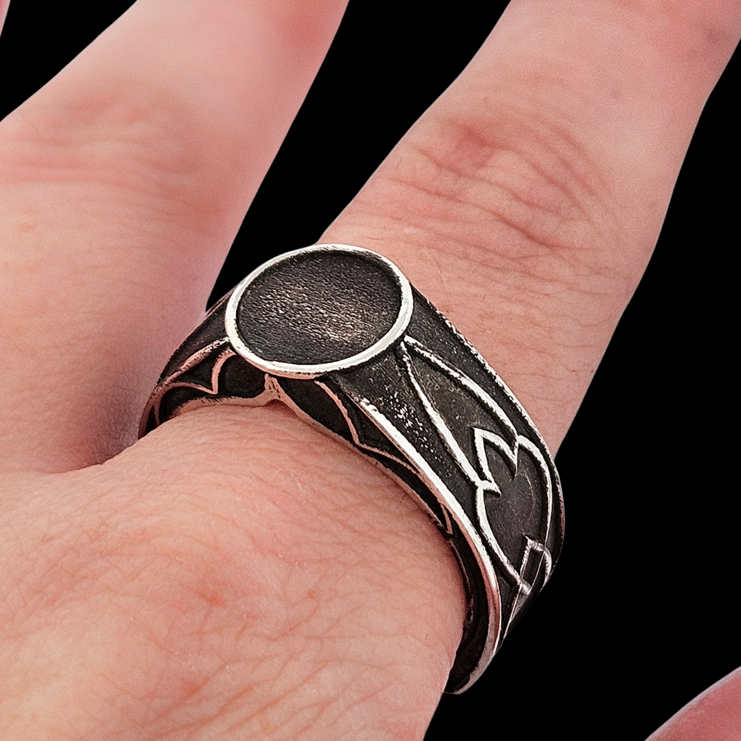 Collection of Elevation Signet Ring Band -  Sterling Silver in a gallery layout