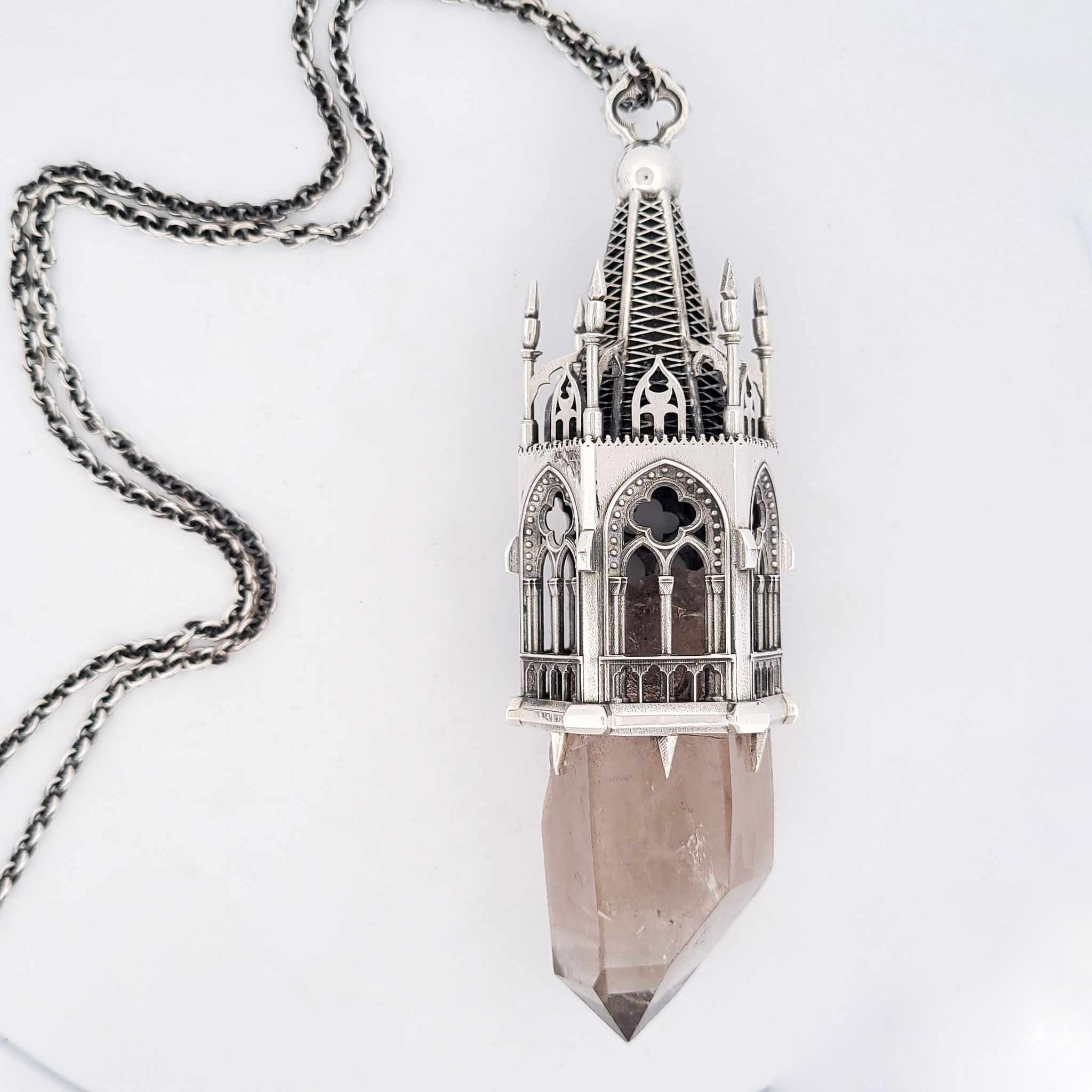 Collection of Temptation Tower 1 - Heavy Quartz Cathedral Pendant in a gallery layout