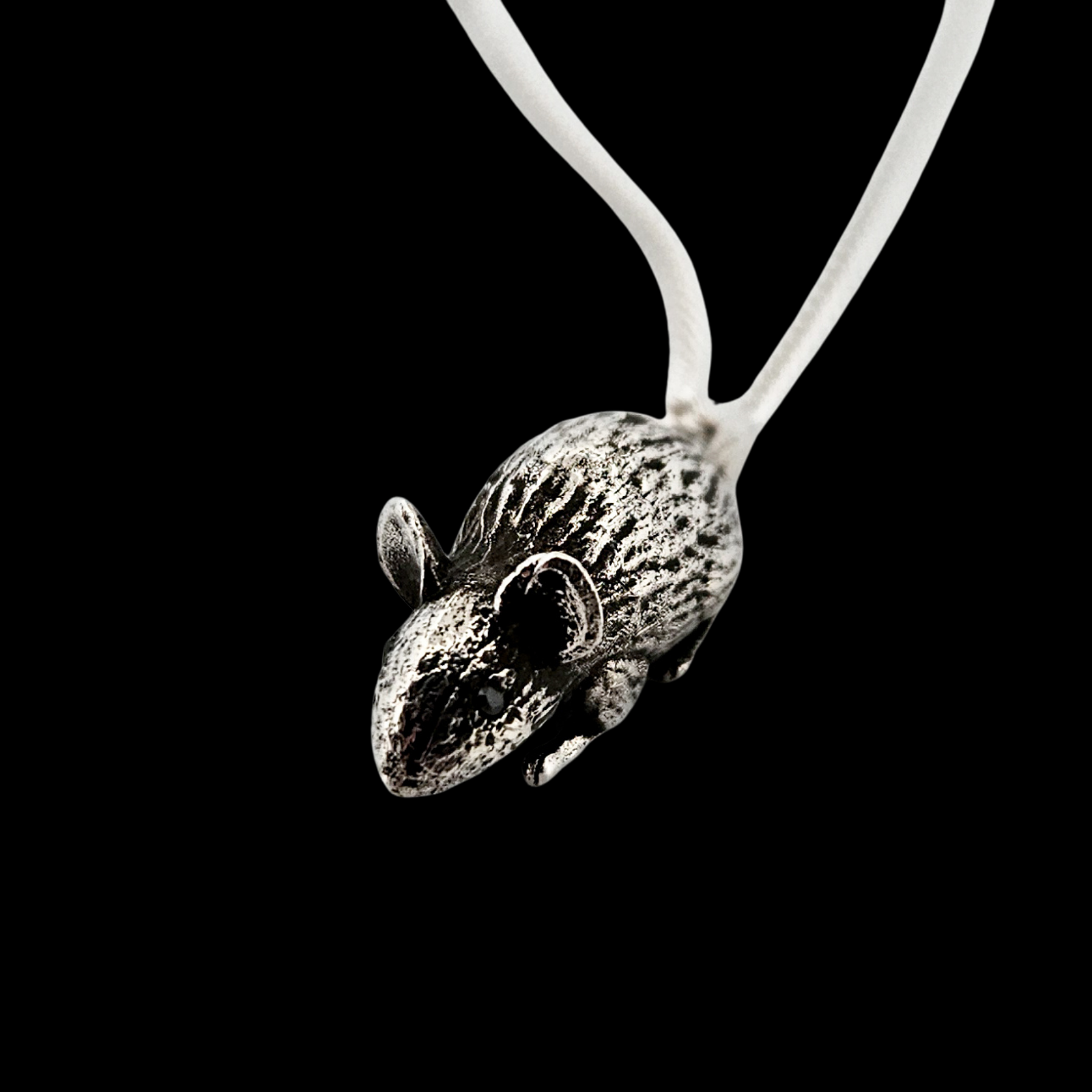 Collection of Rat with Gemstone Eyes Pendant Sterling Silver - Inchoo Bijoux in a gallery layout
