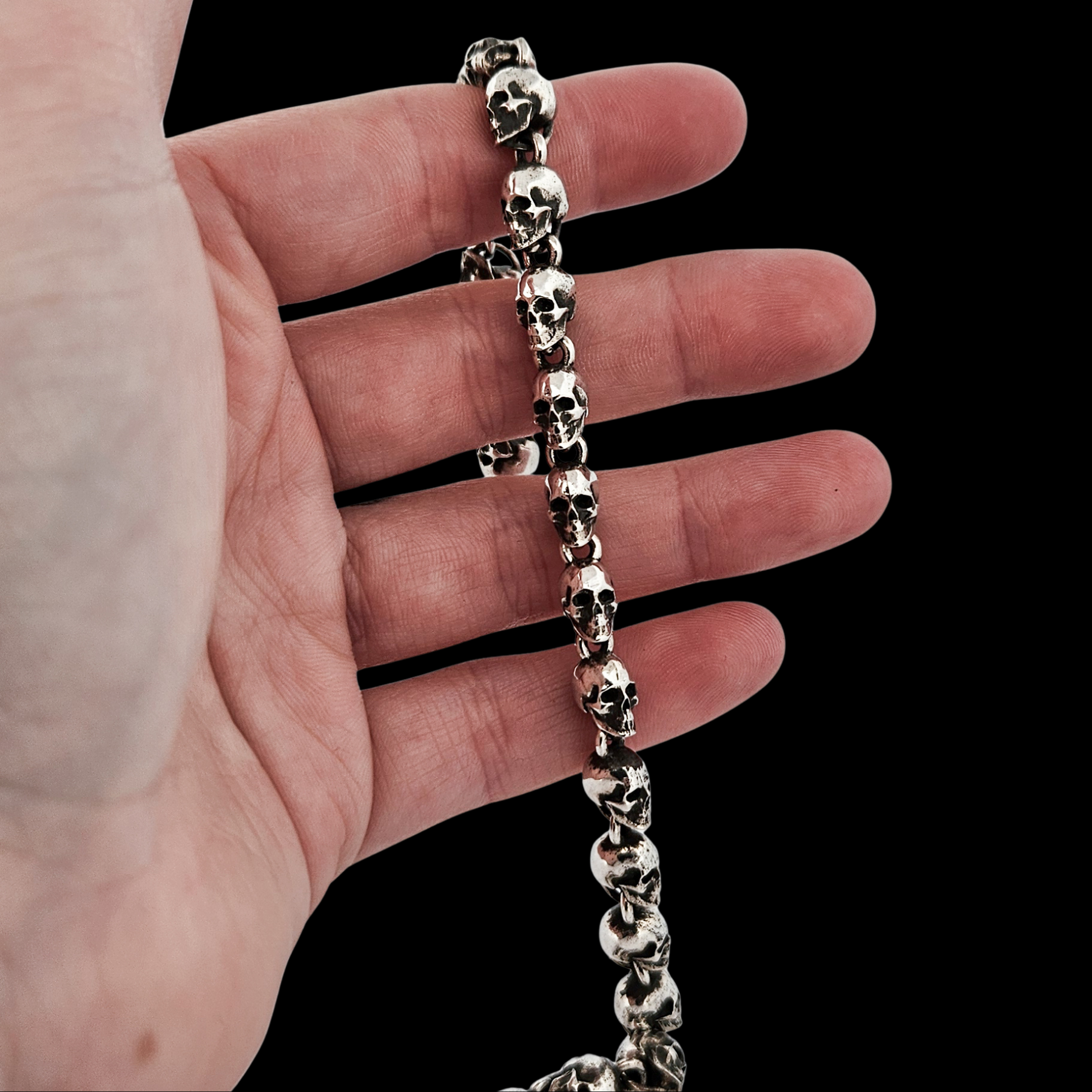 Collection of Small Sterling Silver Skull Bracelet - Inchoo Bijoux in a gallery layout