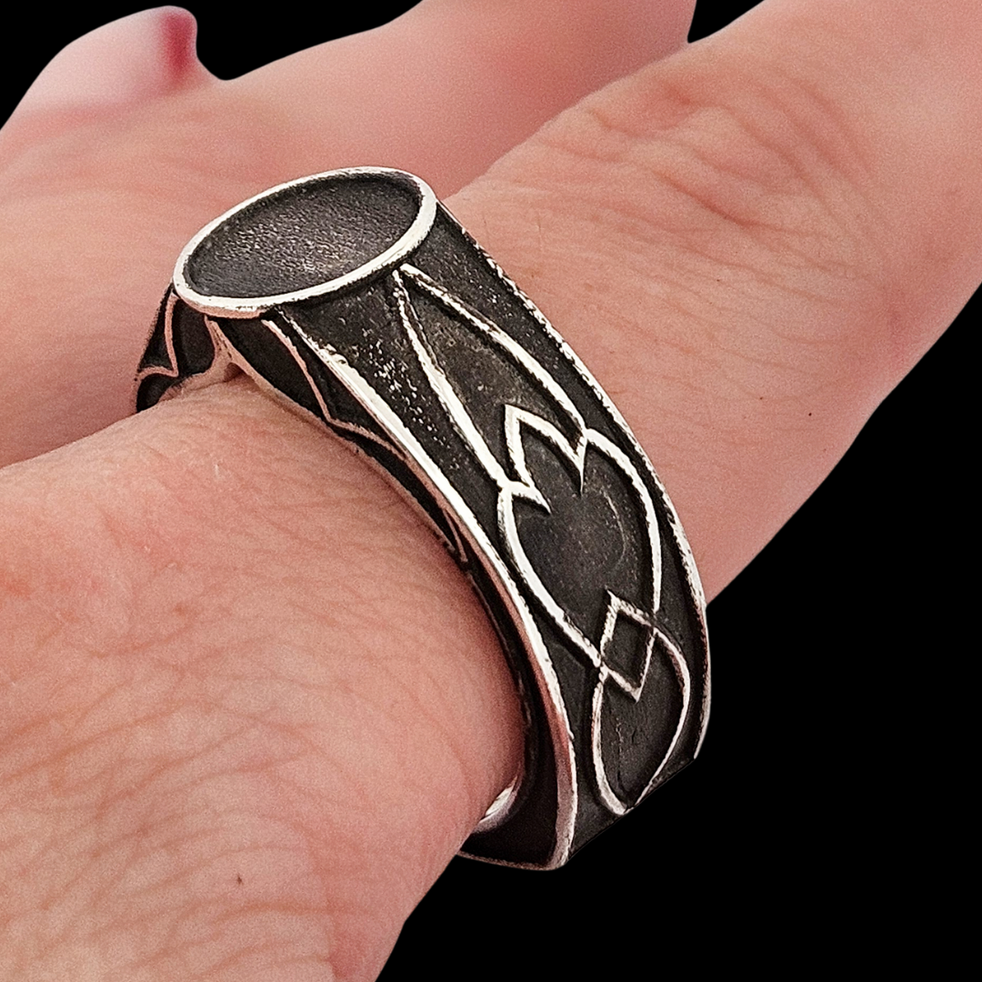 Collection of Elevation Signet Ring Band -  Sterling Silver in a gallery layout
