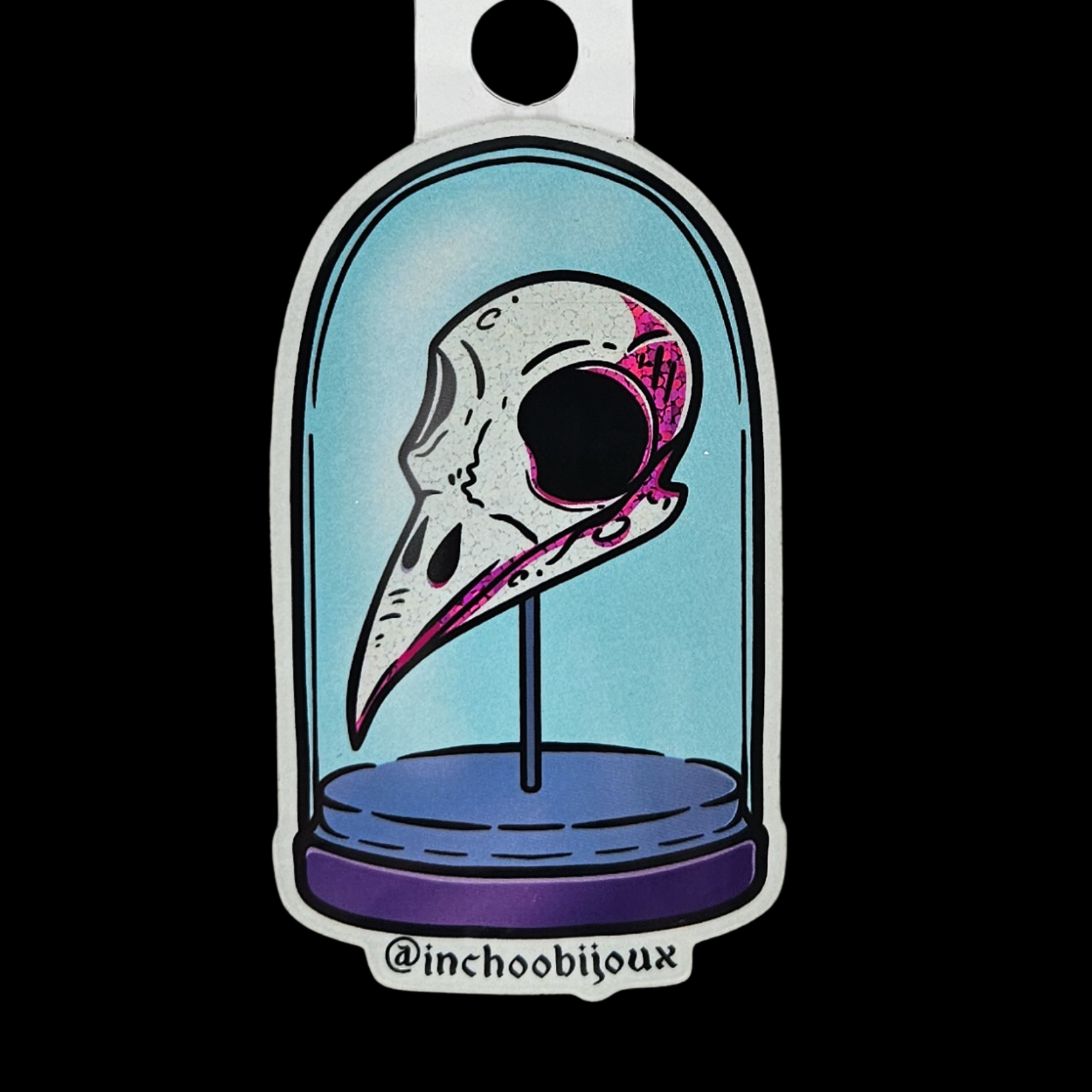 Collection of Glass Dome Bird Skull Sticker - Inchoo Bijoux in a gallery layout
