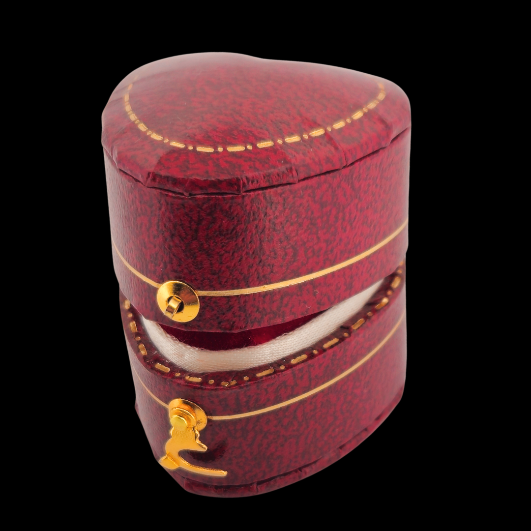 Collection of Vintage Style Engagement Ring Heart Box - Red or Blue in a gallery layout