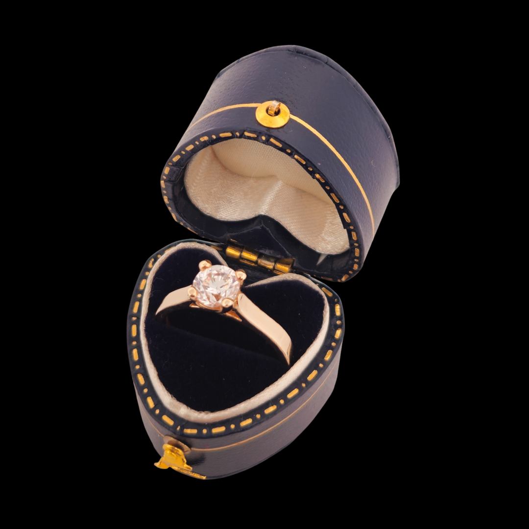 Collection of Vintage Style Engagement Ring Heart Box - Red or Blue in a gallery layout