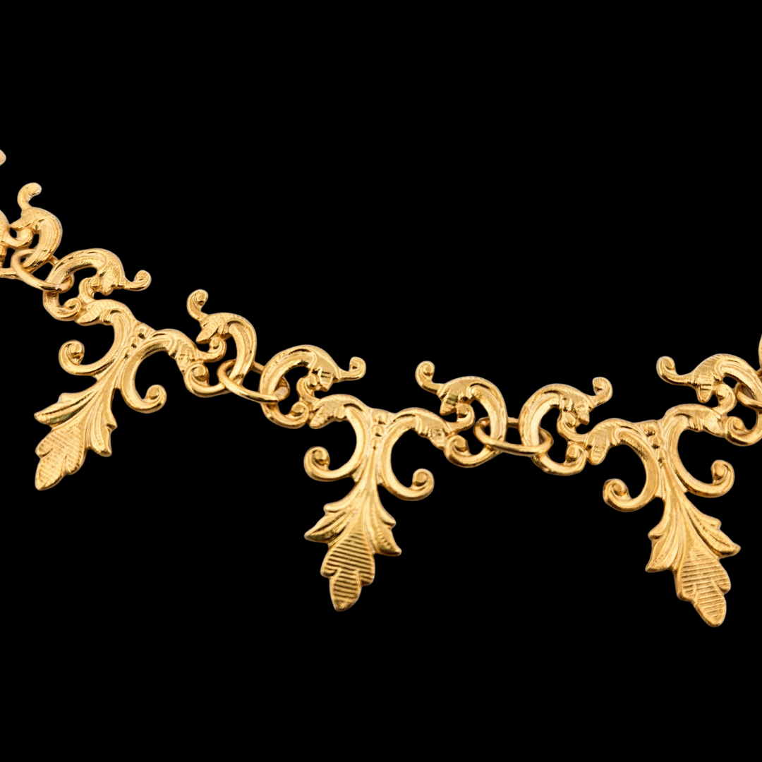 Collection of Vamp Lace Choker Necklace - Gold in a gallery layout