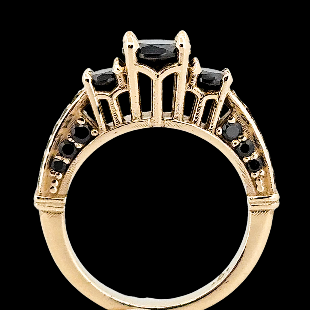 Collection of The Altar - Gold and Black Diamond Ring in a gallery layout