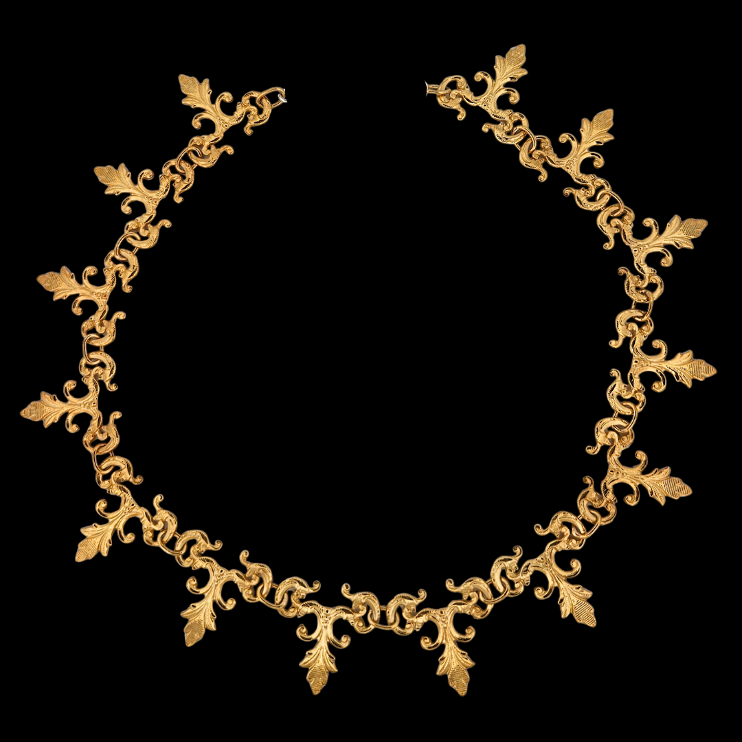 Collection of Vamp Lace Choker Necklace - Gold in a gallery layout