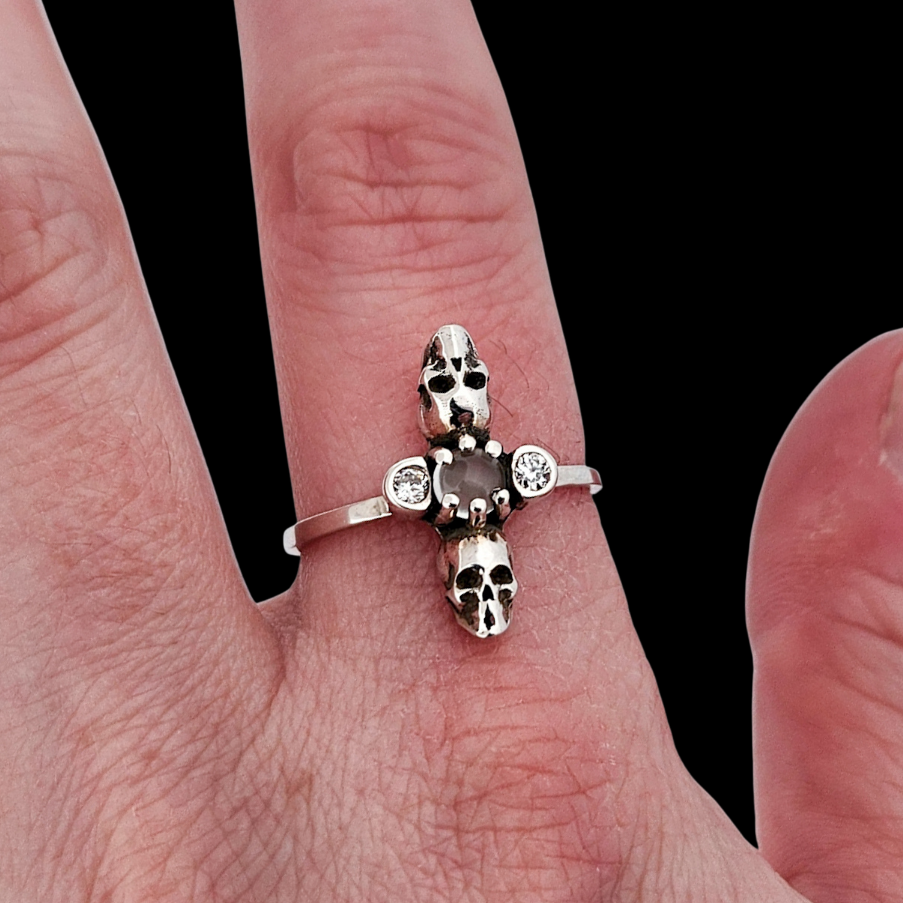 Collection of White Moonstone Skull Ring - Inchoo Bijoux in a gallery layout