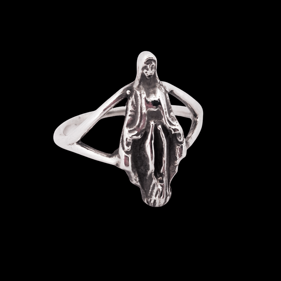 Collection of Vulva Virgin Mary Mother Ring Sterling Silver in a gallery layout