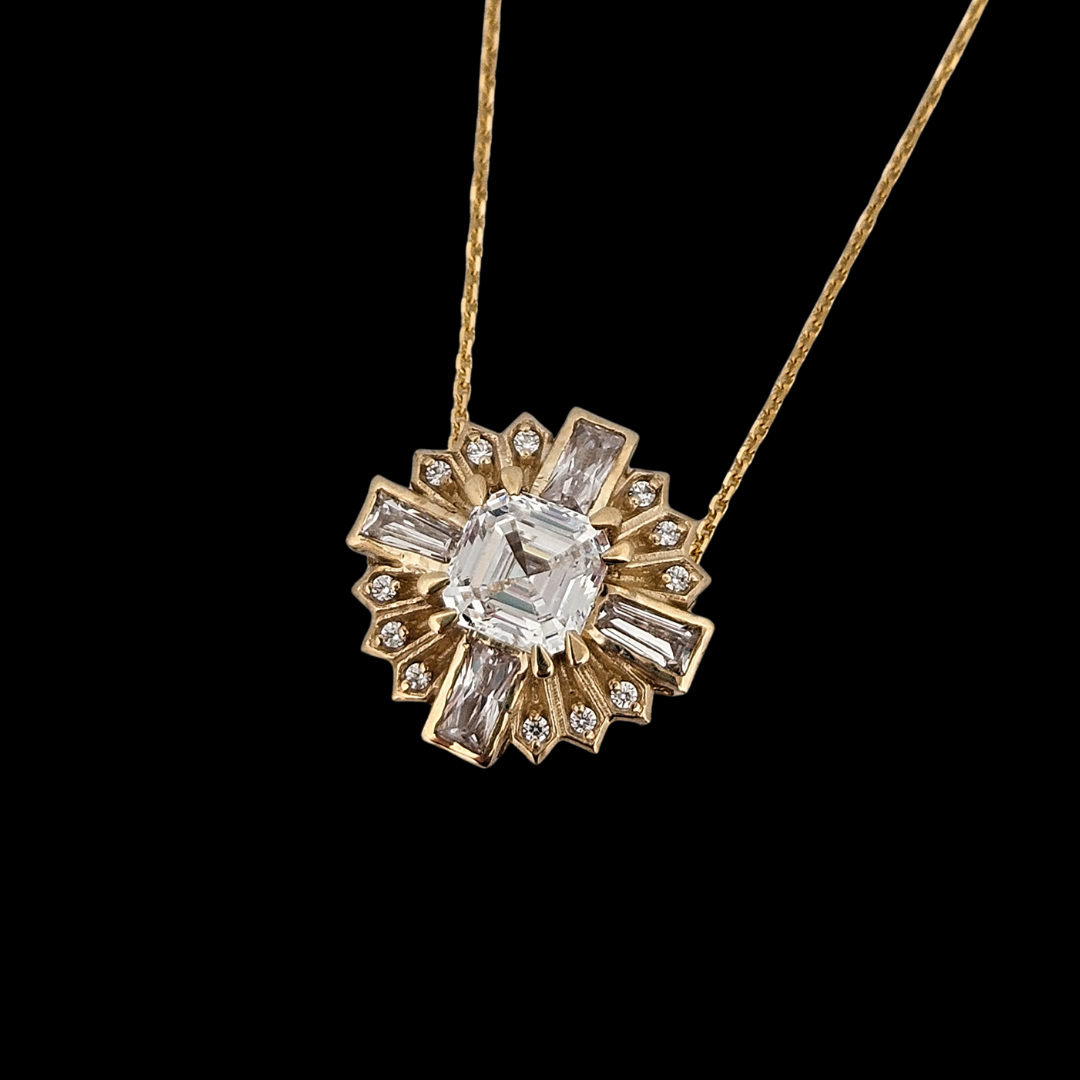 Collection of Roaring Pendant and Chain - Gold and Diamonds - Inchoo Bijoux in a gallery layout