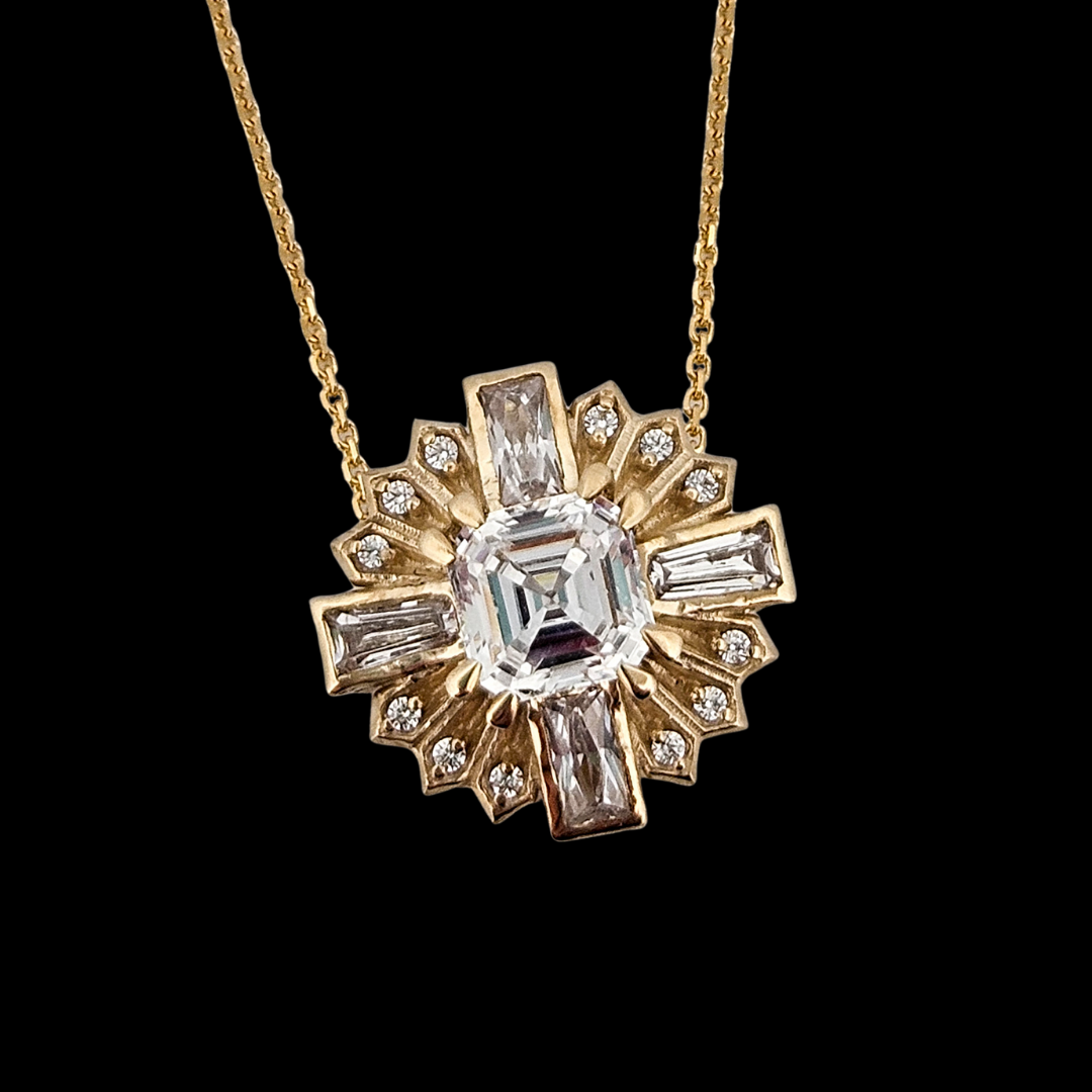 Collection of Roaring Pendant and Chain - Gold and Diamonds - Inchoo Bijoux in a gallery layout