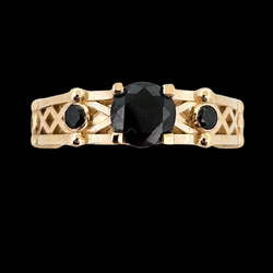 Collection of Victoria - Gold and Black Diamond Ring in a gallery layout