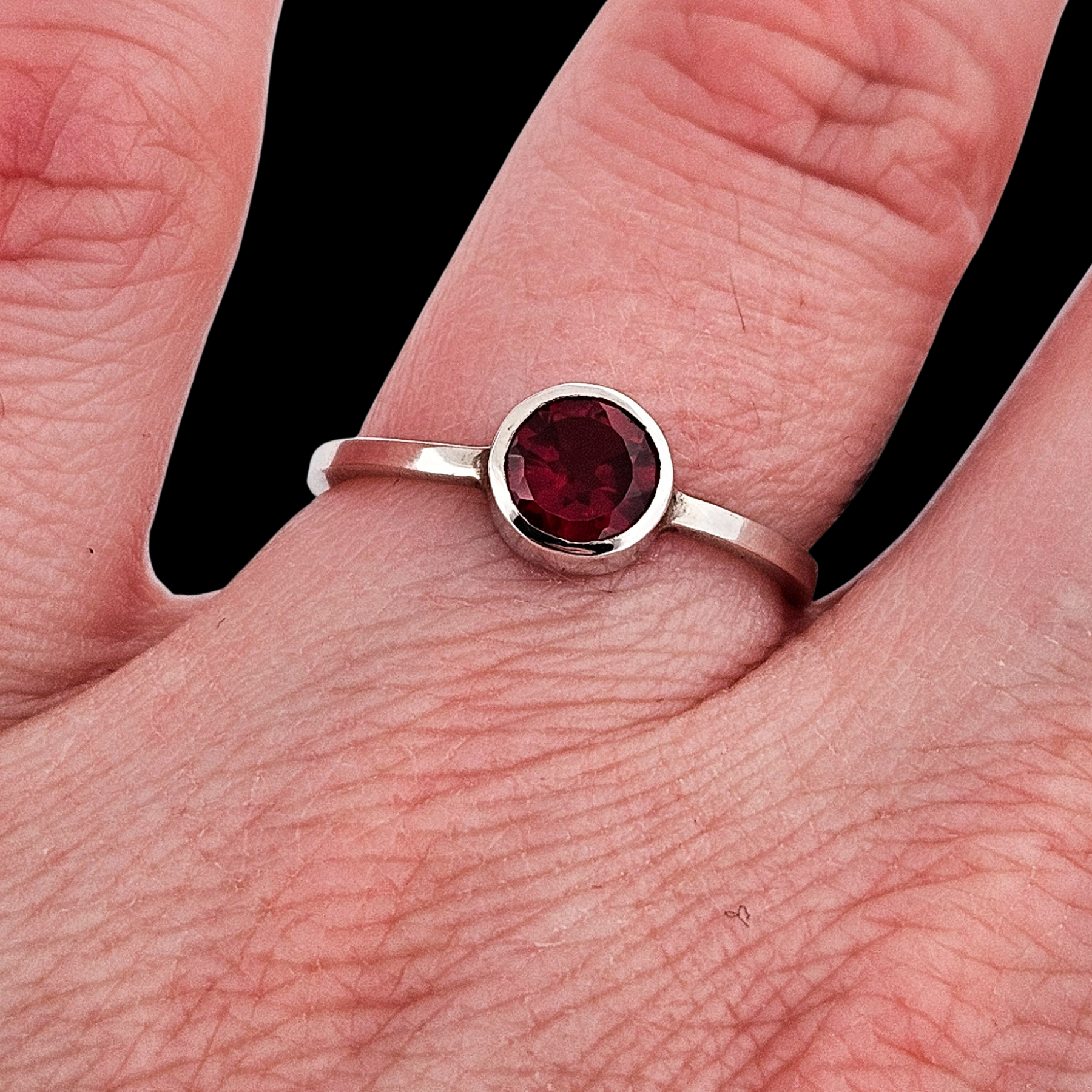 Collection of Genuine Garnet Stacking Ring - Inchoo Bijoux in a gallery layout