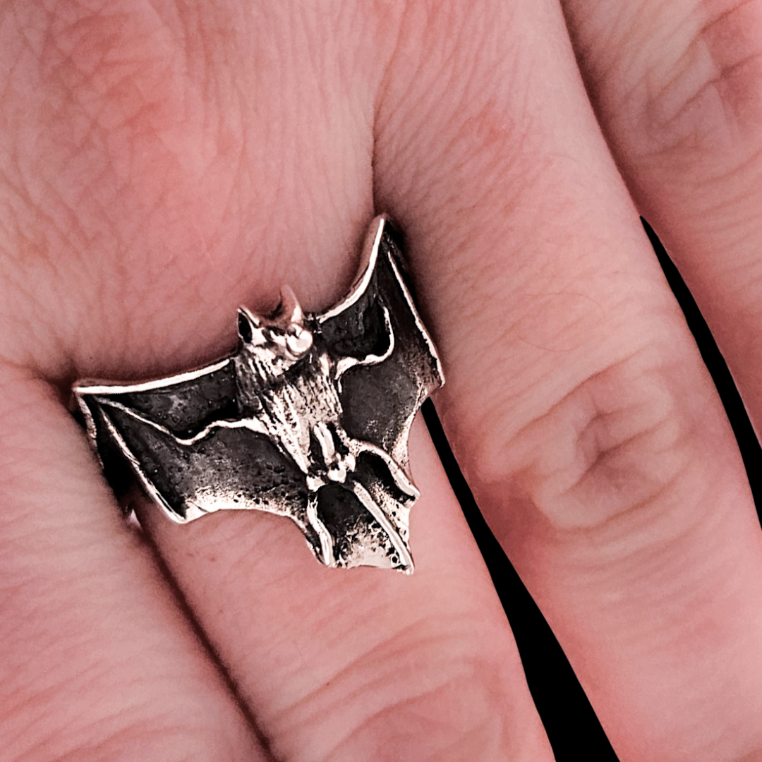 Collection of Fortuna Noctis Phallus Bat Ring Sterling Silver - Inchoo Bijoux in a gallery layout