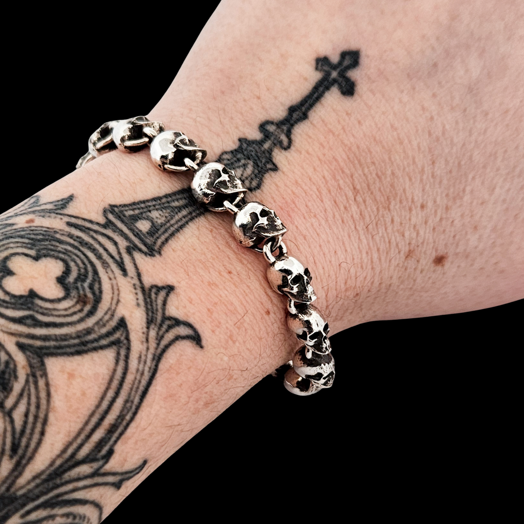Collection of Small Sterling Silver Skull Bracelet - Inchoo Bijoux in a gallery layout