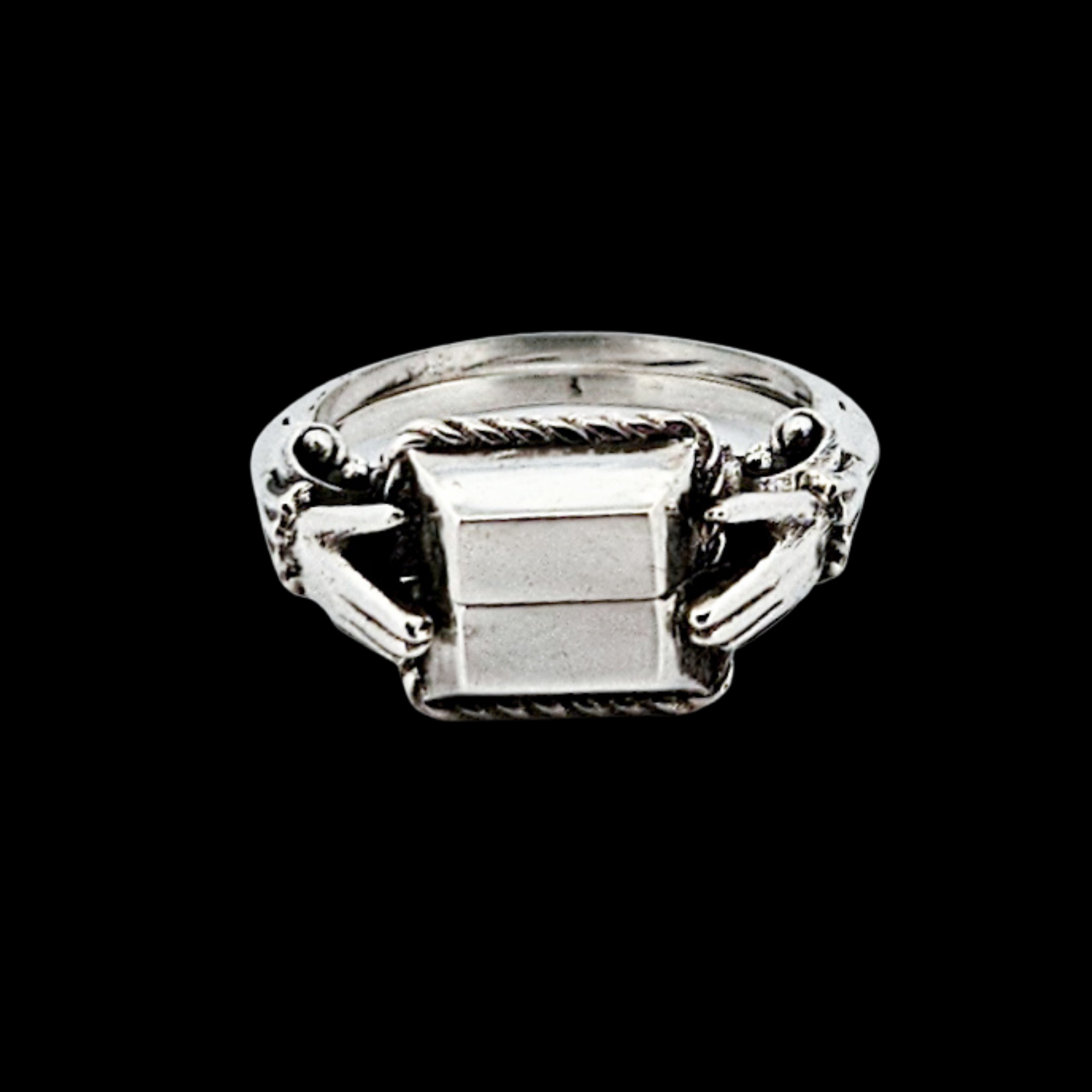 Collection of In Life and Death - Signet Ring Sterling Silver Hidden Skeleton Ring - Inchoo Bijoux in a gallery layout