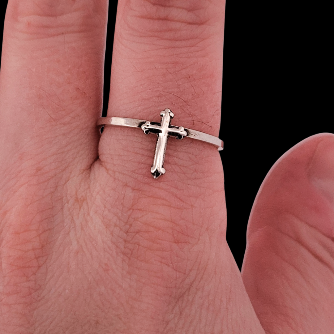Collection of Tiny Trefoil Cross Ring Sterling Silver in a gallery layout